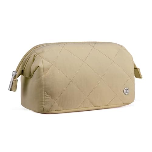 Telena Puffer Makeup Bags for Women, Nylon Puffy Padded Make Up Bags for Women Makeup Organizer Case, Wide-open Makeup Pouch Travel Essentials - Image 1