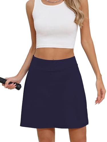 Heymoments Women Active Athletic Skirts Navy Blue XXLarge Lightweight Comfy Summer Workout Golf Tennis Running Hiking Cycling Skater Bike A Line Underneath Mini Skort Sport Dress - Image 1
