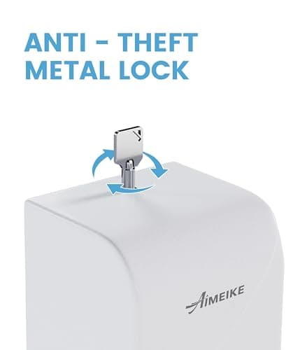 AIMEIKE Automatic Wall-Mounted Soap Dispenser 800ml (27 fl oz), ABS White Touchless Soap Dispenser with Viewing Window & Lock for Home Bathroom & Commercial Restrooms - Thumbnail 4