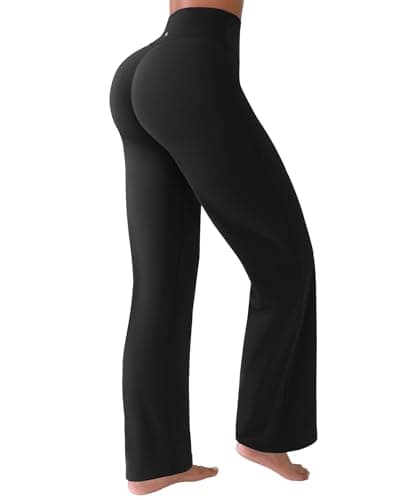BRXL Straight Leg Workout Pants Women Wide Leg Gym Pants Tummy Control Butt Lifting Workout Leggings Black XS - Image 1