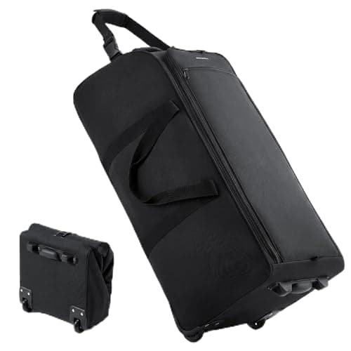 Fanwoli 30'' Extra Large Rolling Duffel Bag with Wheels 100L/120L, Heavy-Duty Tear-Resistant Foldable Travel Luggage for Family Moving & Storage, Self-Standing Soft Sided Tote-Black - Image 1