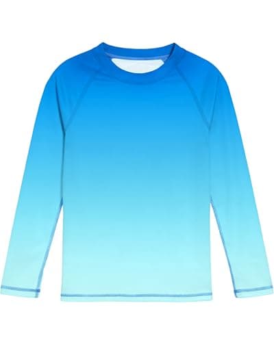 DRONIRING Boys' Rash Guard Long Sleeve, UPF 50+ Swim Shirt for Boys Kids Youth, UV Sun Protection Water Shirts for Beach Surf - Image 1