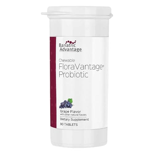 Bariatric Advantage Chewable FloraVantage Probiotic - 10 Billion CFUs - Probiotic Supplement - Supports Gut Health & Immune System* - Vegetarian & Gluten-Free - Grape Flavor - 90 Count - Image 1