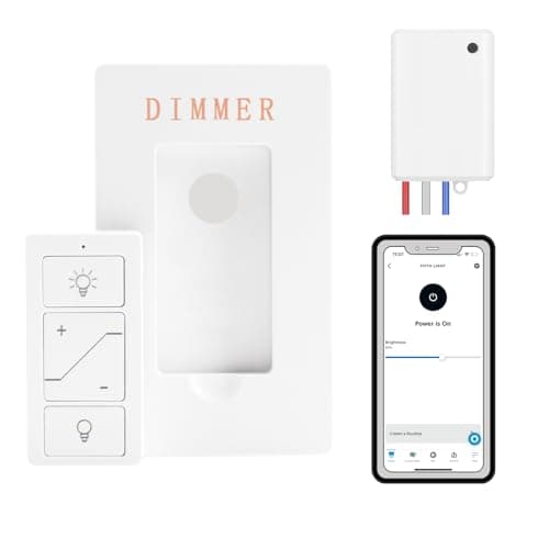 Wireless Light Switch, Remote Light Switch Compatible with Alexa, Smart Wireless Dimmer Switch and Receiver, Wall Lighting Fixture for Ceiling Lights, Fans, Lamps - Image 1