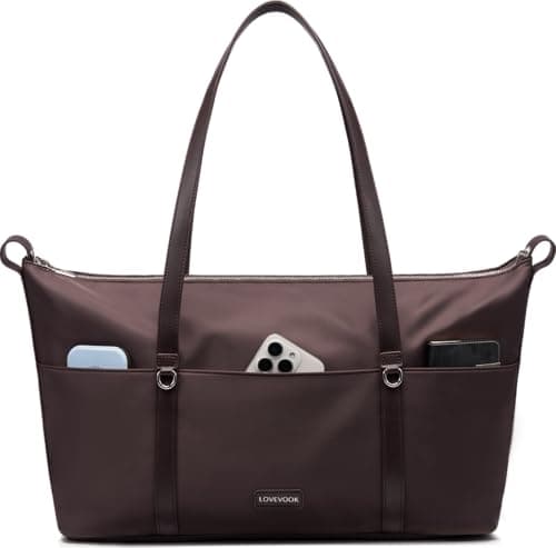 LOVEVOOK Work Tote Bag for Women, 17.3 Inch Laptop Shoulder Bag with Large Cup Holder, Professional Computer Tote Briefcase for Teacher Nurse Office Gym Travel Weekender