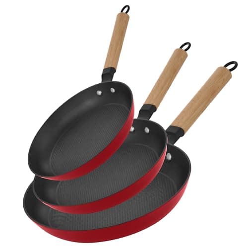 YUTANN Nonstick Frying Pan Set, 8" 10" 12" Ceramic Frying Pans, Pre-seasoned Cast Iron Pan Cookware Set with Removable Handle, Dishwasher Safe, Free of PFAS & PFOA, Compatible with All Stovetops - Image 1