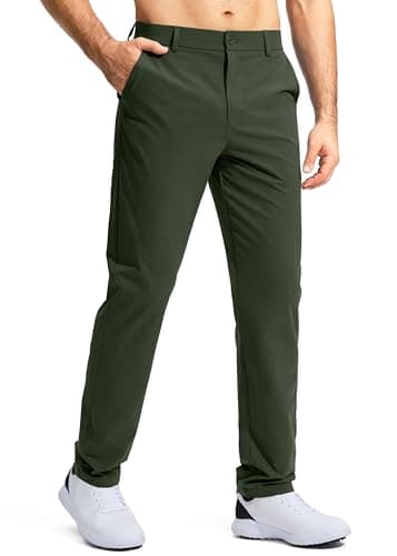 Pudolla Men's Golf Pants Mens Dress Pants Stretch Work Pants 30 Lightweight Quick Dry Slacks Casual Trousers with Pockets(Army Green 38Wx30L) - Image 1