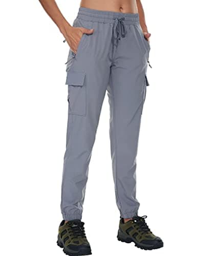 Arunlluta Hiking Pants Women Lightweight Cargo Pants Quick Dry Joggers for Women with Pockets Water-Resistant Travel Pants Grey - Image 1