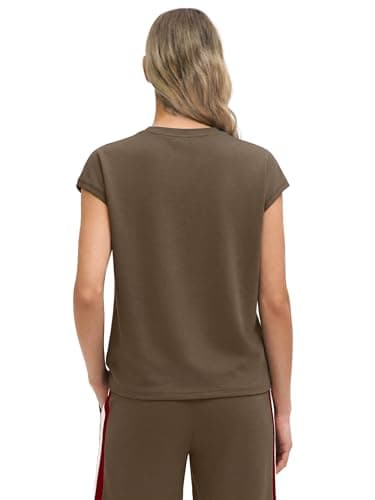 Casly Lamiit Women's 2 Piece Outfits Travel Set Track Suits Casual Shorts Workout Set Short Sleeve Crew Neck Jumpsuits Coffee XS - Thumbnail 2