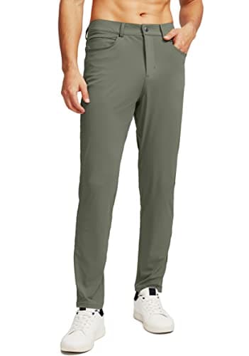 Men's Stretch Golf Pants with 6 Pockets Slim Fit Dress Pants for Men Travel Casual Work (sage Green, XL) - Image 1