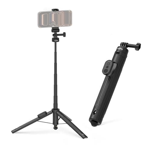 SmallRig 59" Selfie Stick Tripod with Remote & Phone Clamp, Extendable Tripod Stand for DJI Osmo Action 6/5 Pro/4, for GoPro Hero 13/12/11, for Insta360 X5/X4, for iPhone 16/15/14, for Android - 5464 - Image 1