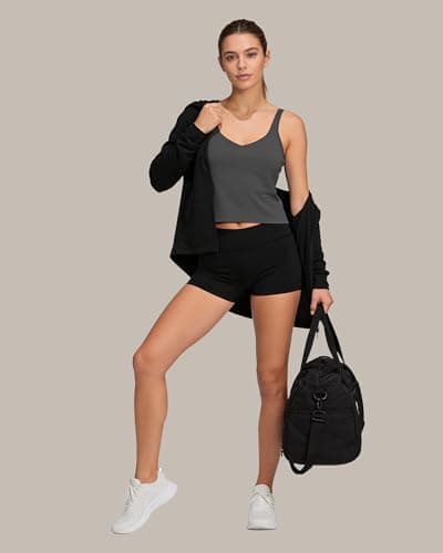 MXYMXY V-Neck Sports Bra Tank Top for Women Grey Sage - Thumbnail 6
