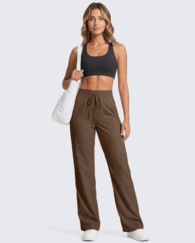 G4Free Women's Workout Joggers with Pockets Drawstring Straight Leg Stretch Active Pants High Waist Casual Trousers Outdoor (Lava Cake,XL,Tall) - Thumbnail 5