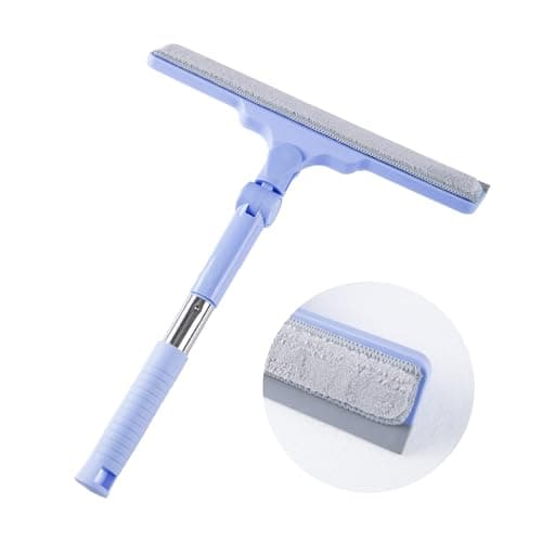 Shower Squeegee for Glass Doors, Cleaning Tile Wall,Car,Windshield Squeegee with 12" Blade and 15" Long Handle Bathroom Cleaner Tool for Household Home Window Mirror, - Image 1