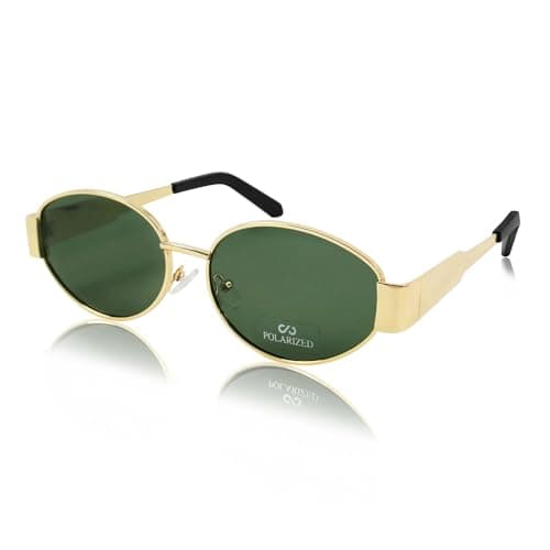JiSoo Gold Retro Oval Sunglasses for Women - Polarized Sunglasses Women Vintage Trendy Sun Glasses 2025 - Image 1