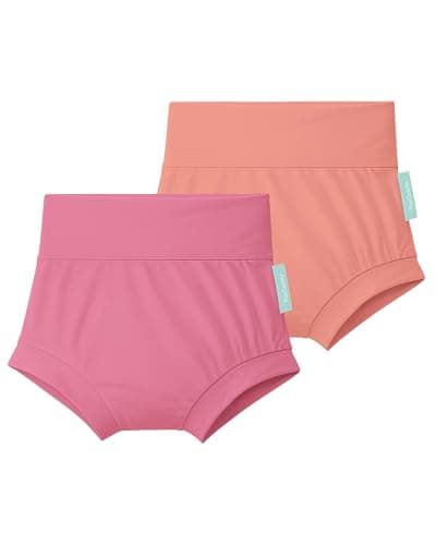 PurComfy Baby Bloomers Bummies, Soft Bamboo Viscose High Waist Belly Shorts & Diaper Cover for Infant Toddler Girls Boys, 2-Pack, 6-12 Months - Image 1