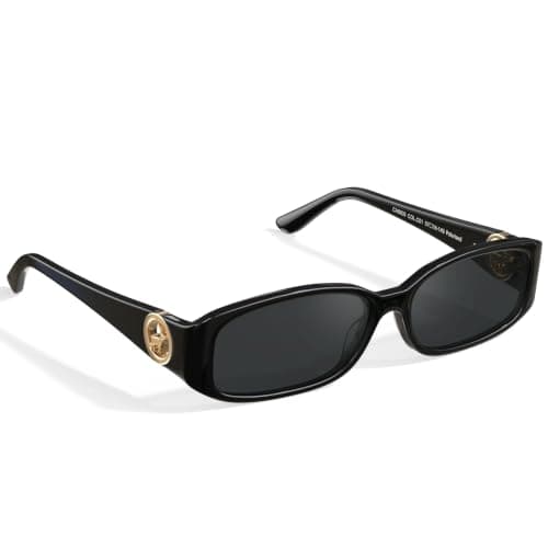 CARFIA Chic Sunglasses Womens Trendy UV400 Protection, Retro Tortoiseshell Acetate,Rectangle Anti-Reflective Lenses Shades - Image 1
