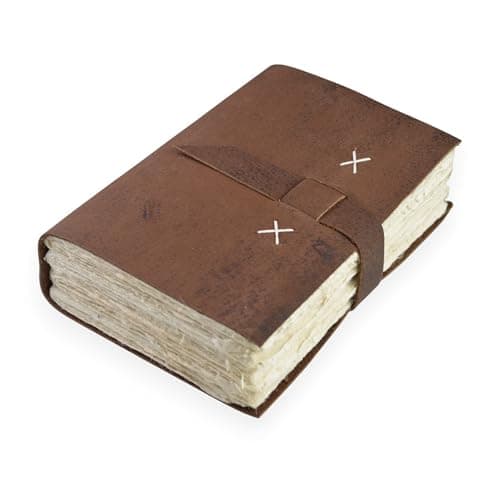 Kathmandu Valley Co. Heritage Deluxe Nepali Traveler Vintage Leather Bound Journal with Handmade Heavyweight Tree-free Lokta Paper, 5x8 Office Notebook, Handcrafted in the Himalayas of Nepal - Image 1