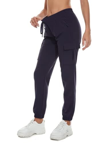 Arunlluta Hiking Pants Women Lightweight Cargo Pants Quick Dry Joggers for Women with Pockets Water-Resistant Travel Pants Navy Blue - Image 1