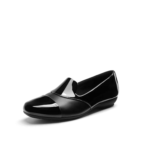 DREAM PAIRS Loafers for Women Orthopedic Comfortable Loafer Dress Casual Slip on Business Work Office Shoes with Arch Support,Size 9,Black-Pat,DWUMLS2519 - Image 1