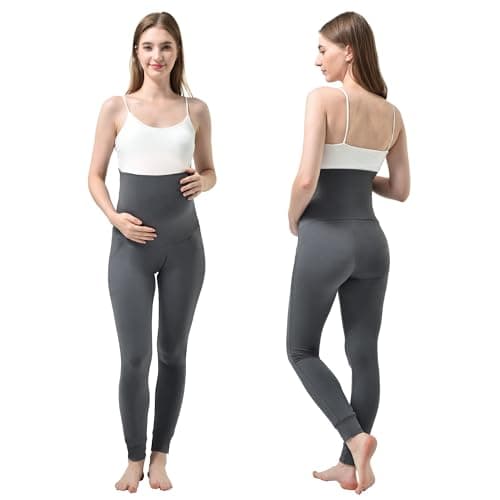 Stanpetix Maternity Joggers for Women - Maternity Casual Pants Activewear Women's Pregnancy Sweatpants with Pockets (Grey,Small) - Thumbnail 2