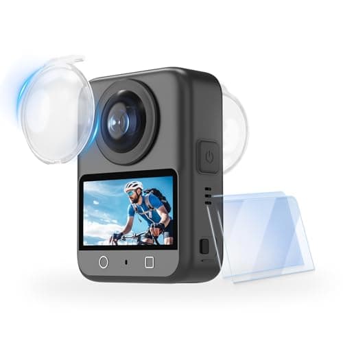 Flymile Lens Guard + 2 Pack Screen Protector for DJI Osmo 360, PC Lens Protector Cover HD Tempered Glass Film for Osmo 360 Protective Accessories Kit [Anti-Scratch] - Image 1