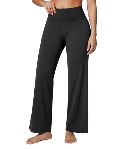 BRXL Straight Leg Workout Pants Women Wide Leg Gym Pants Tummy Control Butt Lifting Workout Leggings Black XS - Thumbnail 2