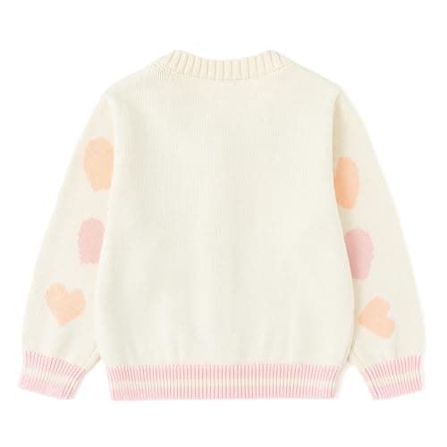 Simplee kids Baby Cardigan Cable Knit Toddler Cardigan Long Sleeve Fall Winter Open Front Knit Sweaters (Heart) - Thumbnail 4