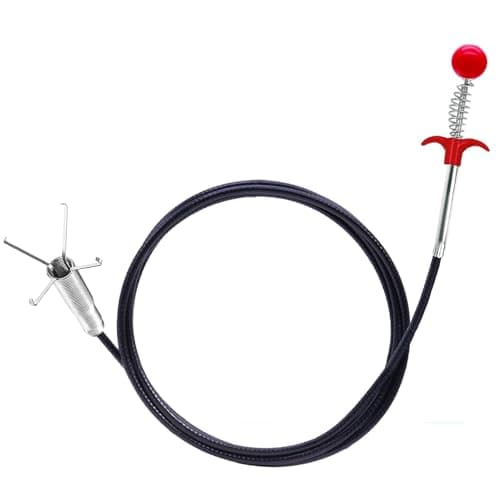 GDOMI Upgraded Drain Snake 76" with Hook, Plumbing Snake Auger Tool, Sink Snake Drain Clog Remover for Bathroom Kitchen - Image 1