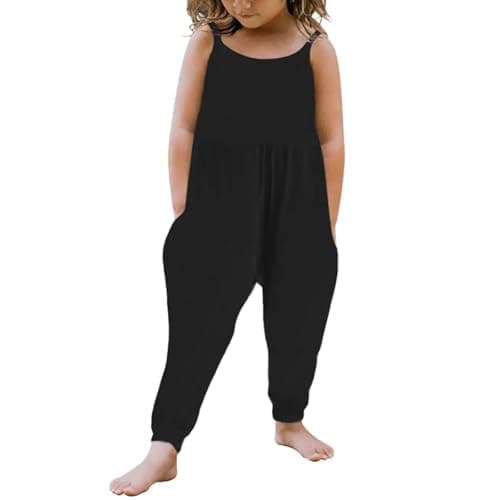 Kislio Toddler Baby Girls Jumpsuit One Piece Mermaid Romper Sleeveless Strap Summer Outfits Pockets Clothes 1-6 Years - Image 1