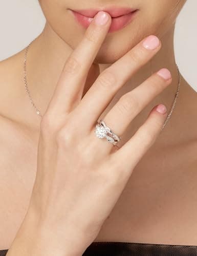 IMOLOVE Moissanite Wedding Band for Women, Twisted Rope D Color VVS1 Moissanite, Full Eternity Rings, Stackable Promise Ring for Engagement, Anniversary, Proposal Size 4 - Thumbnail 6