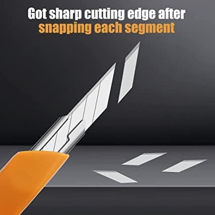 MulWark 100PC 9MM Snap Off 30 Degree Utility Knife Replacement Blades, Multi-Purpose Sharp Precision Box Cutter Blade for Universal Retractable Cutting Knives - Thumbnail 4