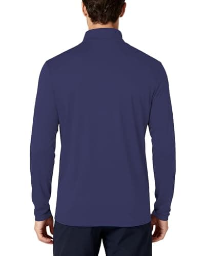 Mens Long Sleeve Shirts 1/4 Zip Pullover Sweatshirts UPF 50+ Sun Protection Wicking Moisture Dry Fit Lightweight Golf Workout Gym Running Casual Athletic Tops Navy Blue XL - Thumbnail 4