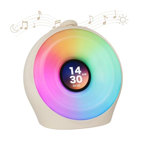 DREYNAR Sunrise Alarm Clock with 3 Unique Wake Up Modes for Every Sleeper, Sound Machine Night Light with 10 Natural White Noise Sounds and 8 Dimmable Ambient Mood Lighting for Bedrooms, Adults, Kids