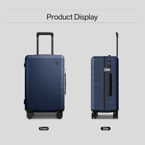 DTA Nova Lightweight PC Hard Shell Suitcase, 20-inch International Carry On Luggage Airline Approved with TSA Lock, 360 Silent Spinner Wheels- Ideal for Travel Suitcase (Blue, Carry-on 20-Inch) - Thumbnail 6