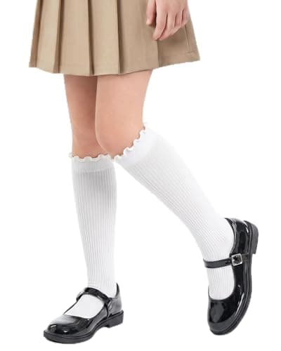 3 Pairs Girls Knee High Socks School Uniform Daily Wear 4-14Y Cotton Sock - Image 1