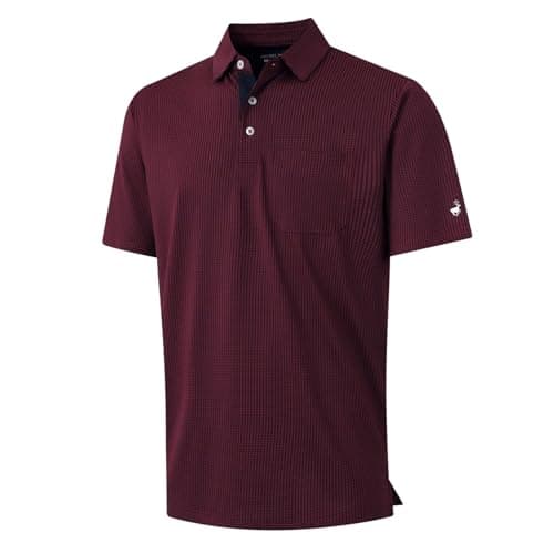 Rouen Golf Polo Shirts for Men Short Sleeve Casual Collared Quick Dry Fit Moisture Wicking Pocket Men's Polo Shirt - Image 1