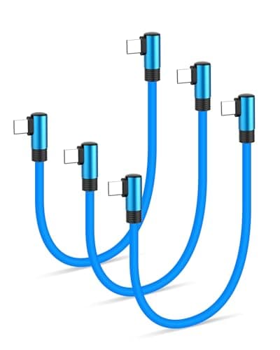 COOLSELL 1.6ft Short USB C Cable 90 Degree,3 Pack Silicone 60W Fast Charging Cord USB C to Type-C Compatible with iPhone 16/15 Samsung Galaxy S23 S22 Google Pixel, iPad for Power Bank/Car/Travel - Image 1