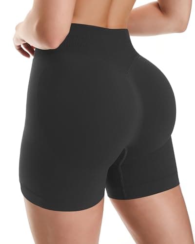 UG Active Women's 4.5" Scrunch Butt Lifting Workout Shorts Seamless Athletic Yoga Gym Running Shorts Black XS - Thumbnail 5