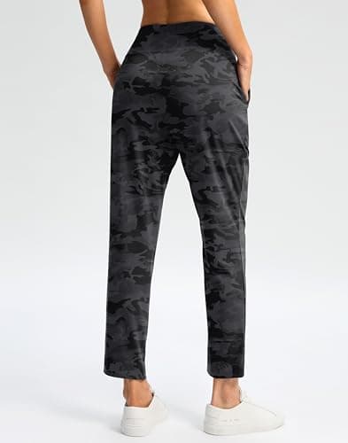 G Gradual Womens Pants High Waisted Golf Pants 2 Deep Pockets 7/8 Ankle Joggers for Athletic Travel Casual Lounge Work, Grey Camo, Medium - Thumbnail 6