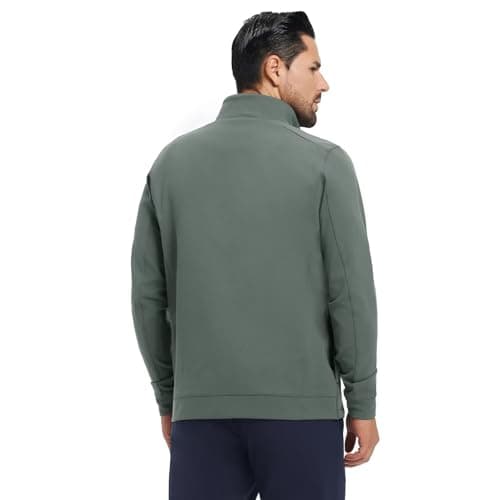 MAELREG Mens Golf Jacket with Pockets Mock Neck Lightweight Casual Soft Shell Jacket Full Zip Windbreaker Outwear - Thumbnail 3