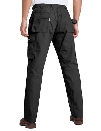 DURAWERK Men's Cargo Pants, Water Resistant Work Pants, Durable Ripstop Tactical Pants, EDC Hiking Pants, Multi Pockets Hunting Pants for Outdoor Climbing Traveling Camping Fishing (Black, 34WX30L) - Thumbnail 6