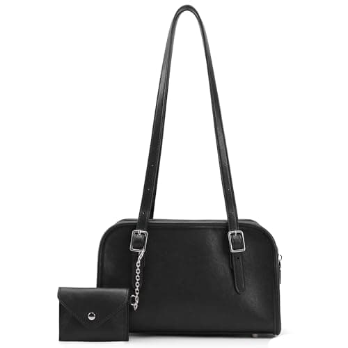 Goinsound Swing Zip Shoulder Bag Swing Purses for Women Shoulder Bag for Women Handbags with Adjustable Strap Black - Image 1
