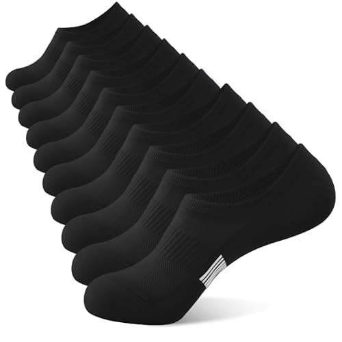 BUDERMMY No Show Socks Womens Low Cut Non Slip Athletic Cotton Invisible Women Sock 5 Pairs (US, Numeric, 6, 9, Regular, Regular, 5 Pairs Black) - Image 1