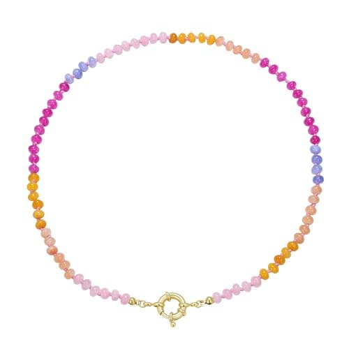 Zoesky Beaded Gemstone Necklaces for Women, Handmade Boho Bead Choker Necklace, Natural Stone Beach Summer Jewelry Gift for Birthday Mother Girlfriend (Type4) - Image 1