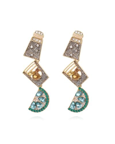 Tequila Earrings Tequila Shot Earrings for Women, College Kids, Bartenders, Summer Parties and more. Super Cute Hand Jeweled “Margarita Earrings” for Summertime, Stainless Steel, no gem, Margarita - Image 1