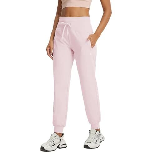 M MAELREG Golf Fleece Joggers for Women with Zip Pockets High Waisted Winter Athletic Tapered Sweatpants for Women Light Purple