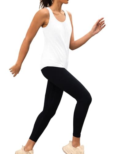 3rd hill Workout Tank Tops for Women Racerback Sleeveless Yoga Top Loose Fit Gym Shirt Running Athletic Tanks White S - Thumbnail 5