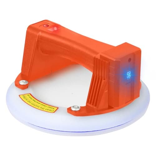 SONEE Electric Suction Cup, 8"-600 lbs Max Load Vacuum Suction Lifter, Digital Display, Auto Start Pump, Detachable Battery, Suction Cup Tool for Glass, Granite, Tile, Metal, Windshield (Orange)