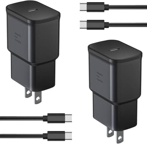 Type C Charger Fast Charging for Android, 2Pack [6FT&6FT] Long USB C Cable & 25W Phone Wall Charger Block Compatible with Samsung Galaxy S26/S25/S24/S23/S22/S21/Ultra, iPhone 15/16/17/Plus/Pro Max